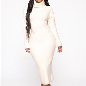 Cream sweater dress